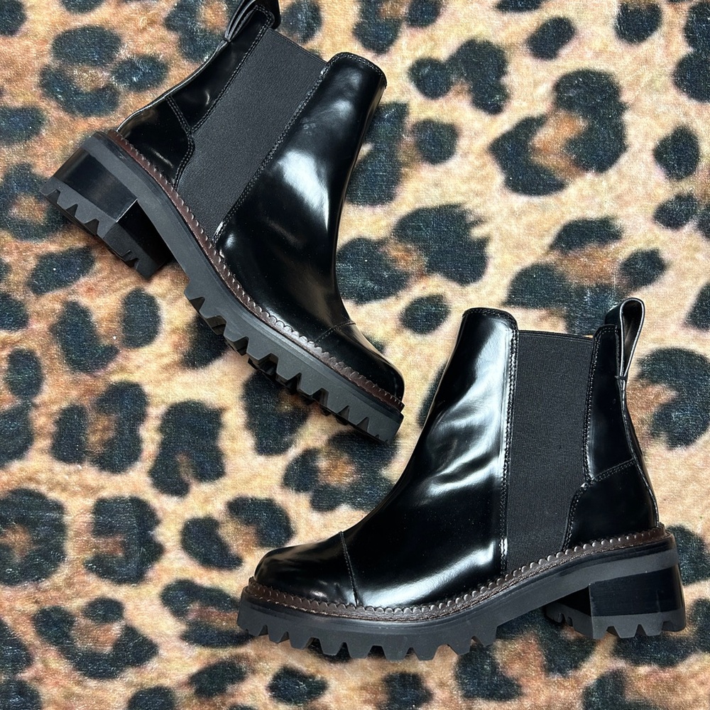 See by Chloe Black Chunky Chelsea Boots 37